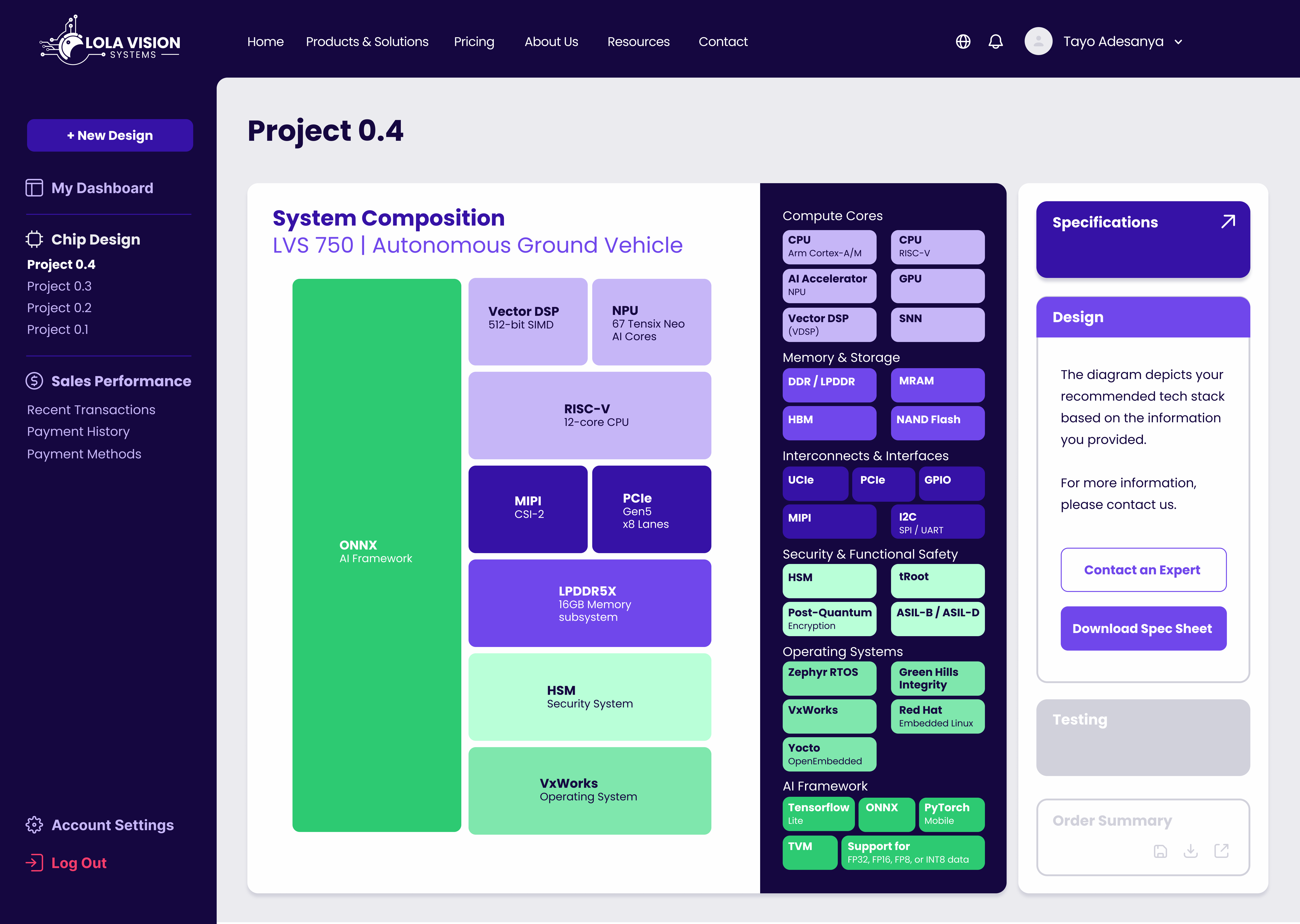 Lola Configuration Screenshot